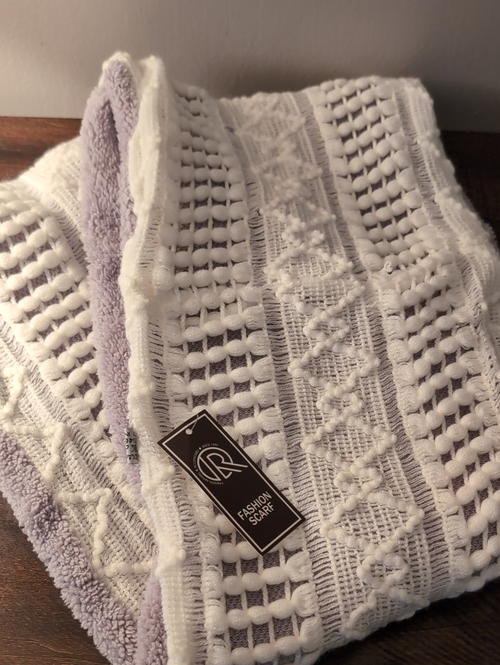 Unbranded White and Gray Fashion Scarf